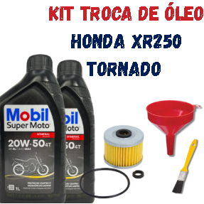Kit Óleo Filtro Mobil XR250 Tornado Honda Mobil  20w50 2000 A 2005 Pincel Funil em Oferta na Shopee