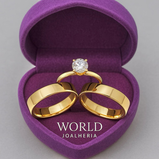 Par de alianças de casamento 4mm fina quadrada simples moeda antiga + anel solitario 100% em moeda cor de ouro 18k em Oferta na Shopee