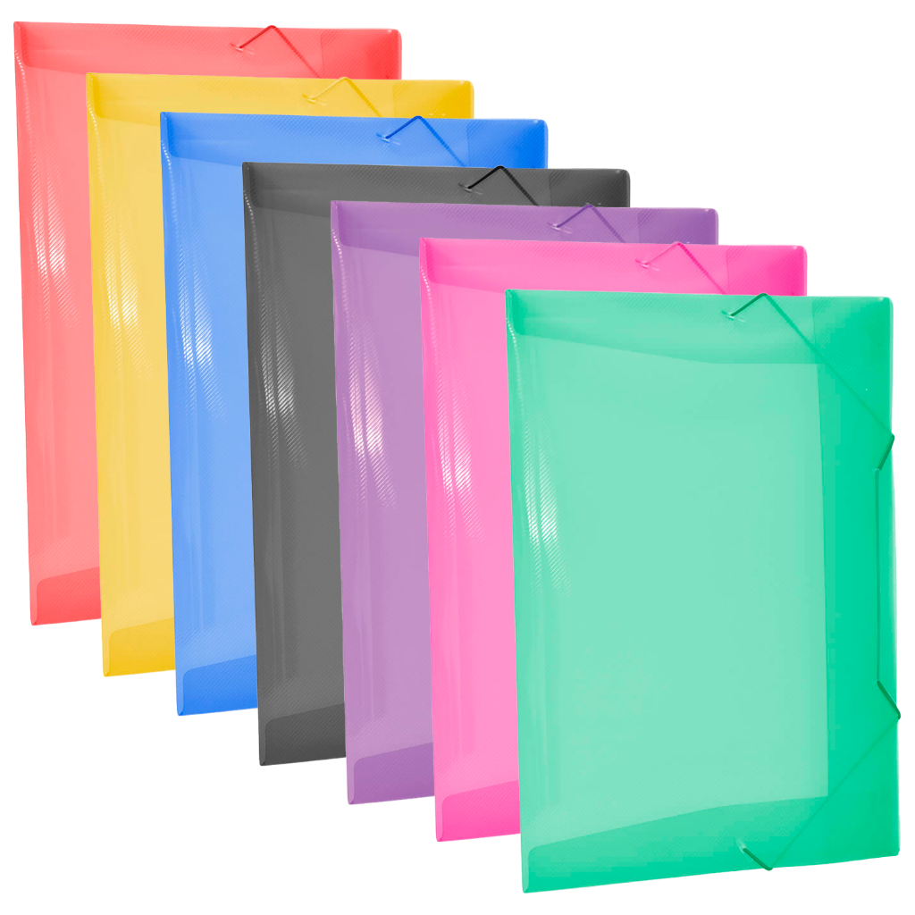 Pasta Com Aba e Elástico A4 Kit Com 10 Unidades Sortidas em Oferta na Shopee