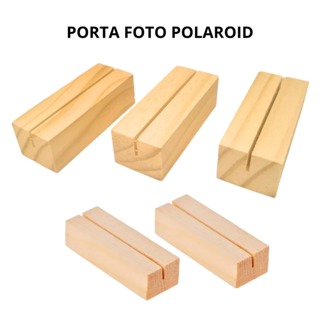 Kit 10 / 15 / 20 / 30 / 50 Suportes Porta Retrato Foto Polaroid Madeira Pinus Decoração Presente em Oferta na Shopee