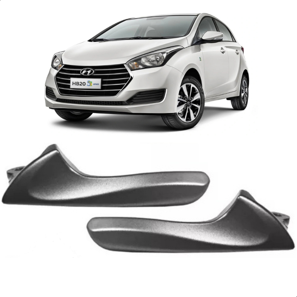 Par Maçaneta Interna Gatilho Puxador Hb20 2012 a 2019 Cinza em Oferta na Shopee