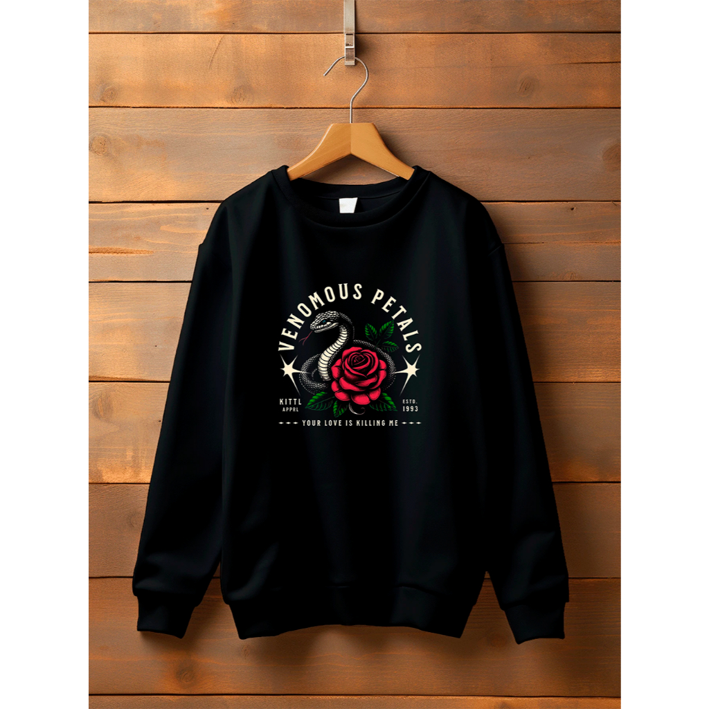 Moletom Gola Redonda Blusa de Frio Moletom Careca Flanelado Cobra Masculino e Feminino