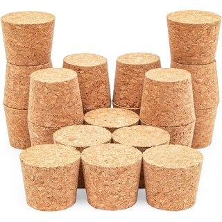 Kit com 100 Rolhas de Cortiça para Litro 19x23x19