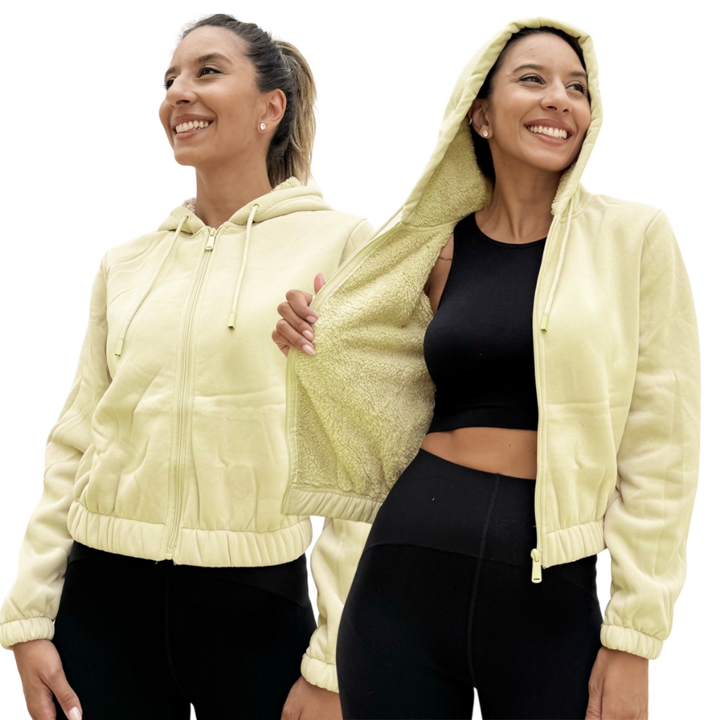 Casaco Jaqueta Peluciado Blusa de Frio Inverno Capuz Ziper