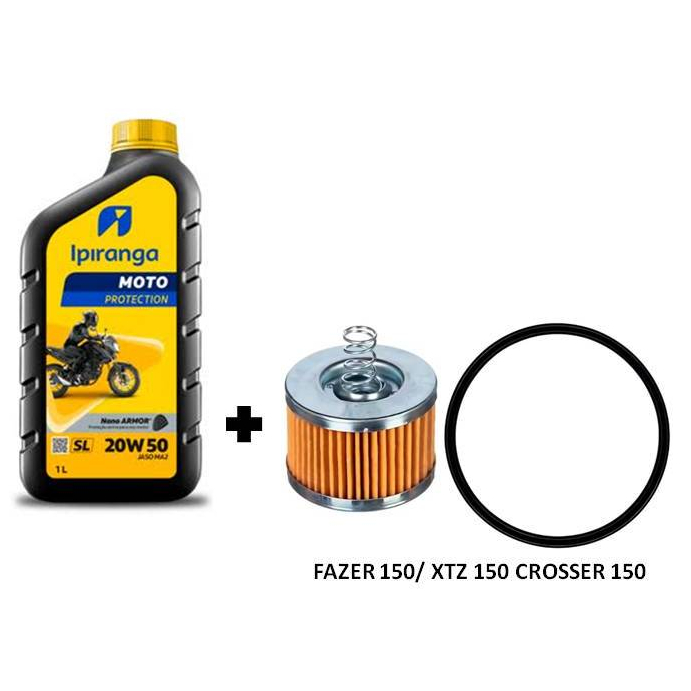 Kit Óleo Ipiranga 20W50 + Filtro de Óleo Fazer 150 / XTZ 150 Crosser/  Factor 125 ( 2017 E/D ) / Factor 150 em Oferta na Shopee