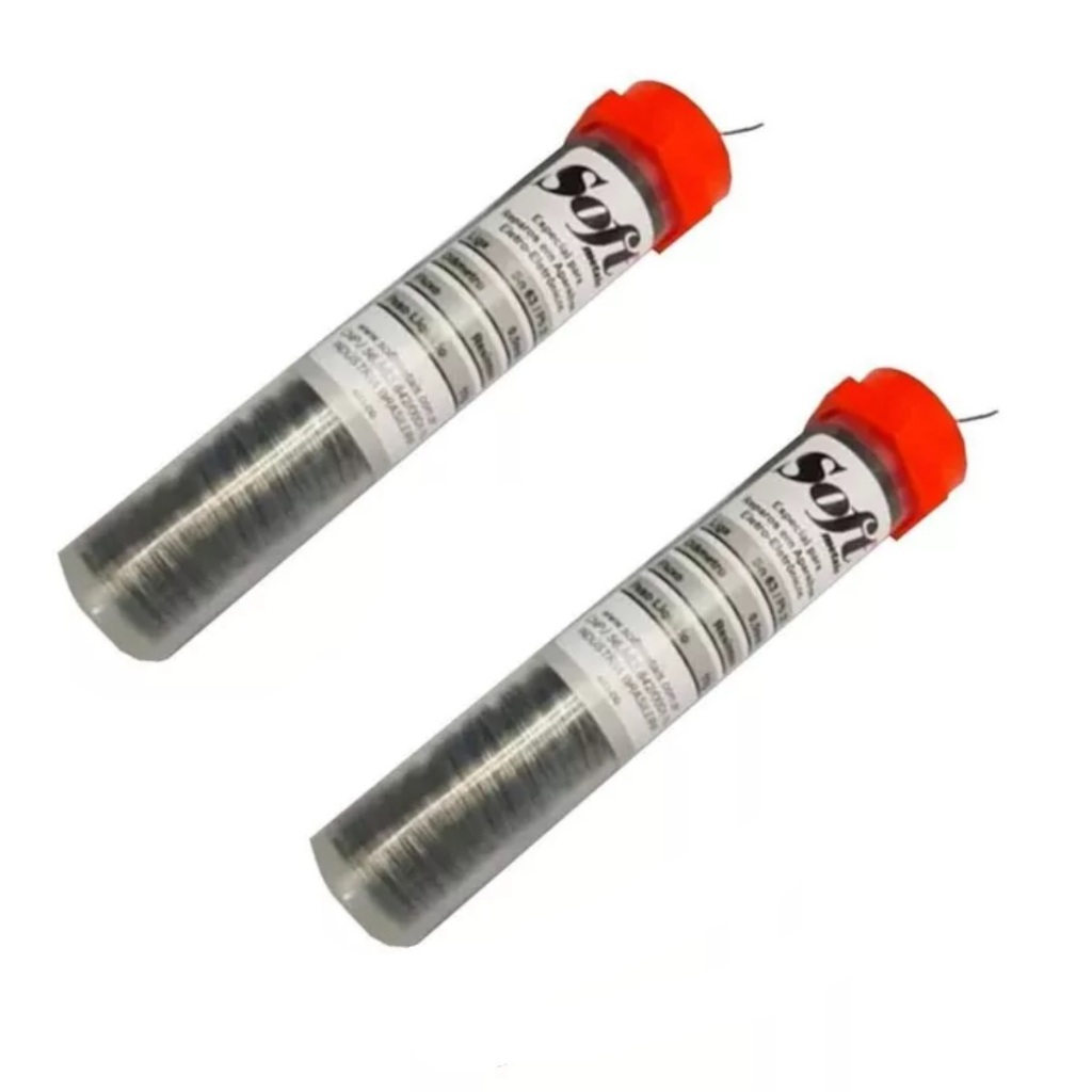 Kit 2 Tubos Solda Estanho Fio 0,5mm 63X37 Com Fluxo 11g Soft em Oferta na Shopee