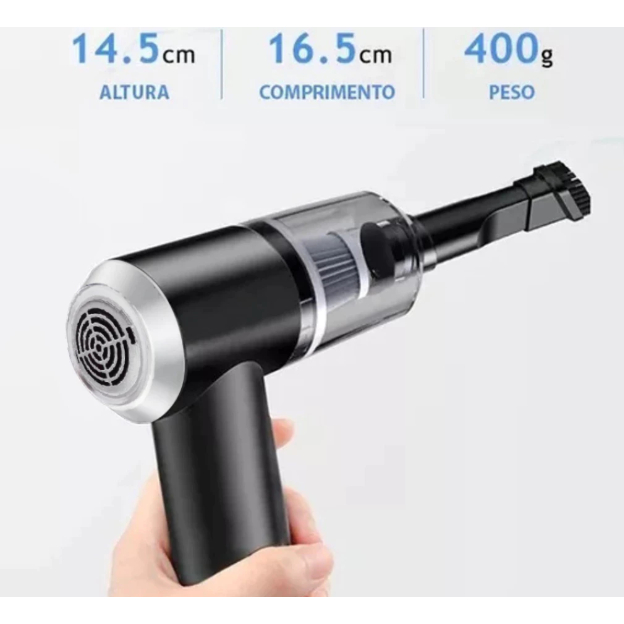 Mini Aspirador de Pó Portátil Automotivo Casa Sem Fio 3 em 1 Recarregável Potente 6000Pa