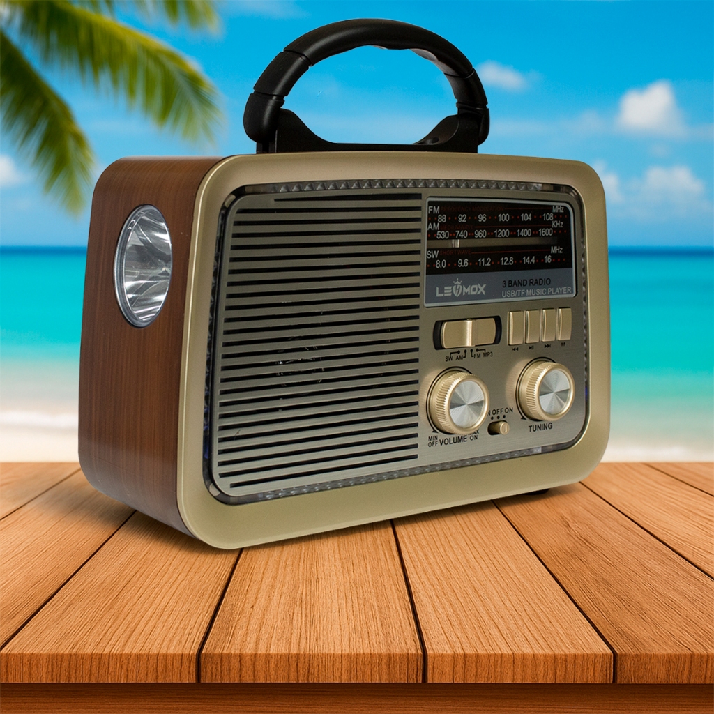 Rádio Retrô Vintage Radio Antigo Bluetooth AM FM Portátil com Entrada USB Casa Pesca Zona Rural