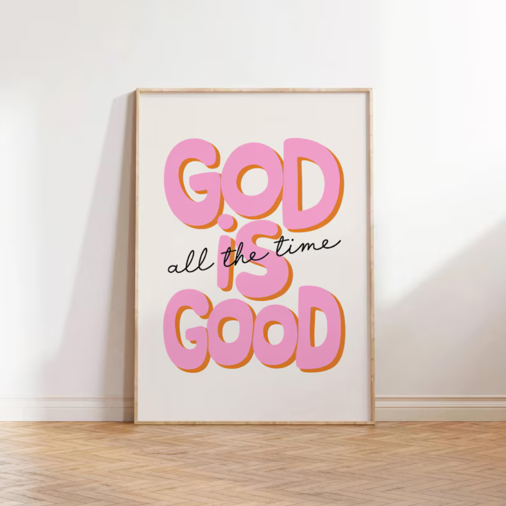 Quadro Decorativo Religiosos Com Textos Bíblicos Para Sala, Quarto ou Escritório – Deus e Bom No1