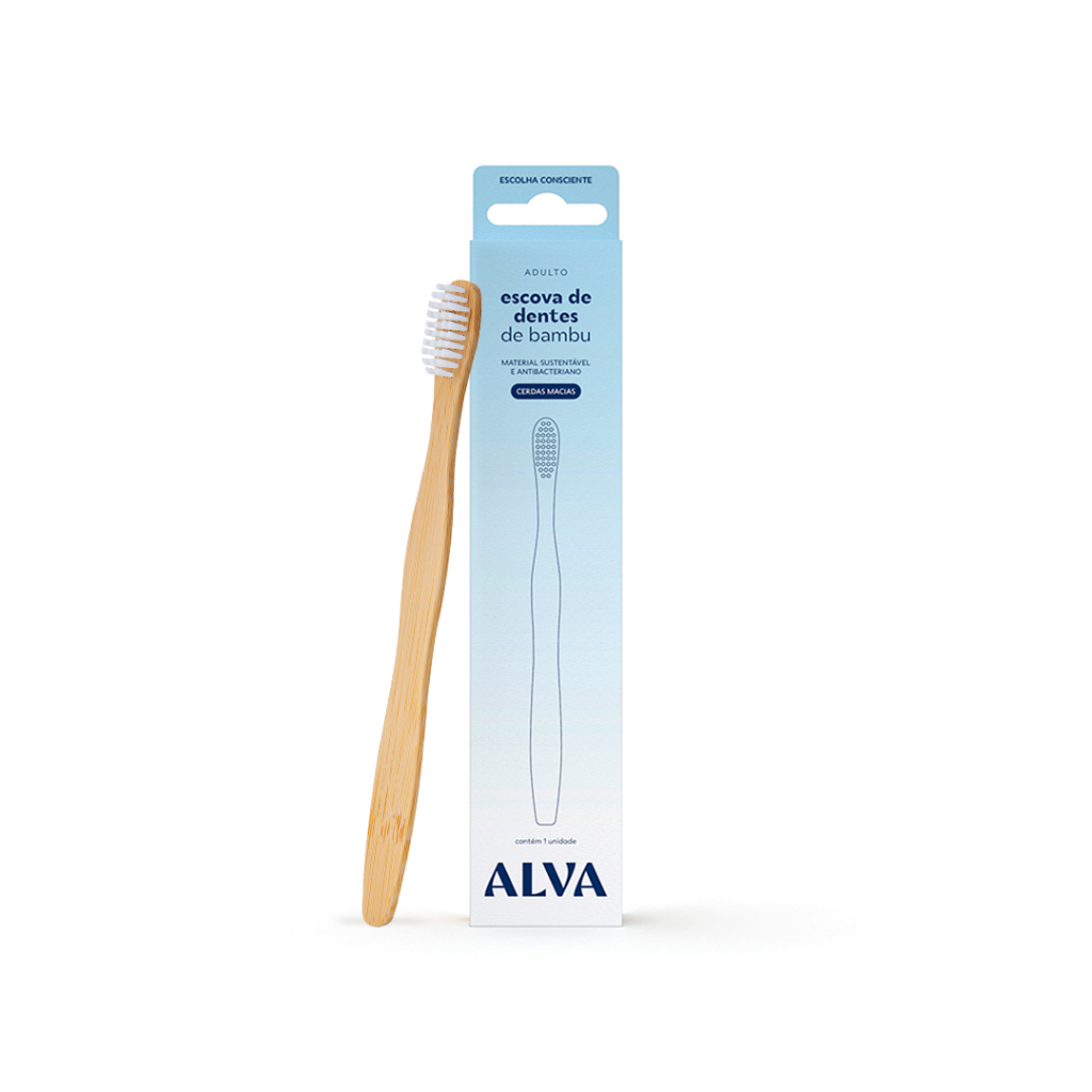 Escova de Dentes Bamboo Adulto Alva em Oferta na Shopee
