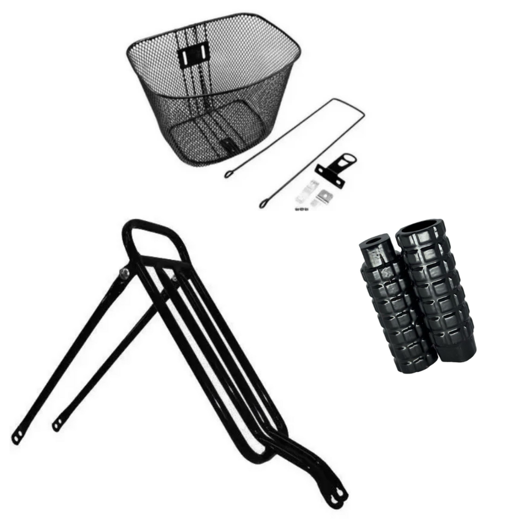 Kit Bagageiro Cesta De Aço Pedaleira Bike Aro 24/26 em Oferta na Shopee