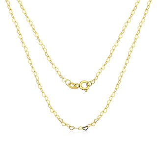Corrente Feminina de Ouro 18k Elos Coração com 2mm em Oferta na Shopee