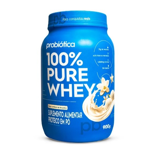 Whey 100% Pure Probiotica Pote 900g (EMBALAGEM NOVA)