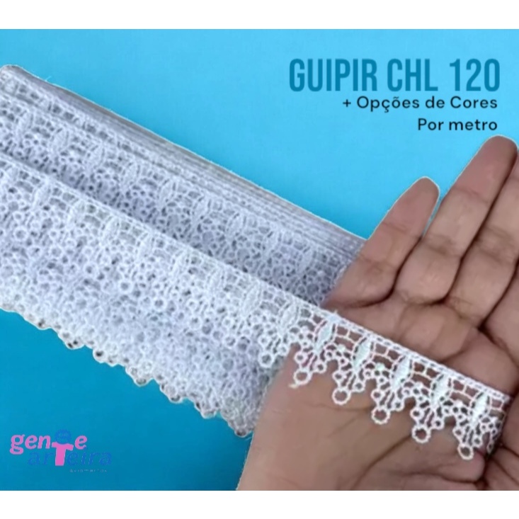 Renda Gupir CHL 120 - Tecido - 1,5 cm- Por metro