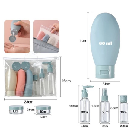 Kit 11 Frascos Porta para Shampoo/ Cremes/ Plastico Para Viagem em Oferta na Shopee