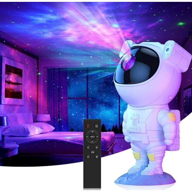 Projetor Astronauta Galáxia Estrelas 360° Luz Noturna LED p/ Quarto Infantil | Relaxa e Decora!