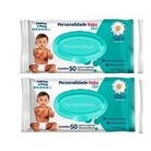 Toalhas Umedecidas Personalidade Baby Plus 50 unidades Eurofral Kit com 2 pacotes