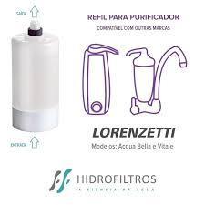 Refil Vela Para Filtro Água Torneira Compatível com o Purificador Lorenzetti Acqua Bella Acquabella Vitale Rv-01 Premium