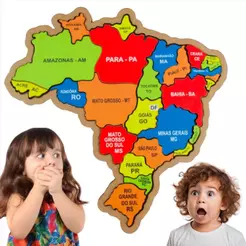 Mapa Do Brasil Em Madeira Quebra Cabeça Região Estado