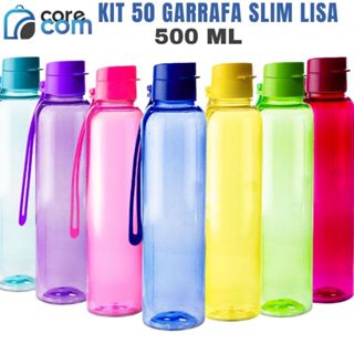 Kit 50 Garrafas Slim Lisa 500ml - Várias Cores em Oferta na Shopee