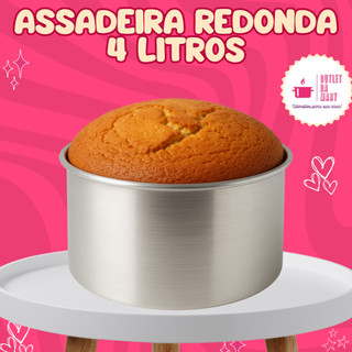Assadeira Forma Redonda Reta  de confeitar bolo N°4 de Alumínio 25 x 10 cm