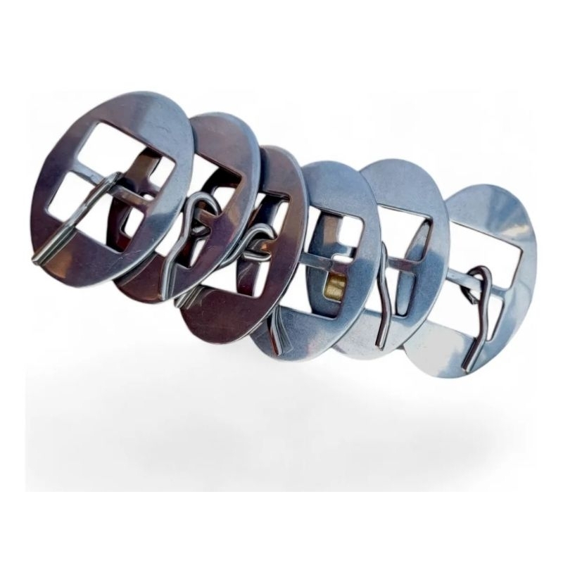 Kit 06 Fivelas Oval Em Inox 22mm Para Arreatas E Traias