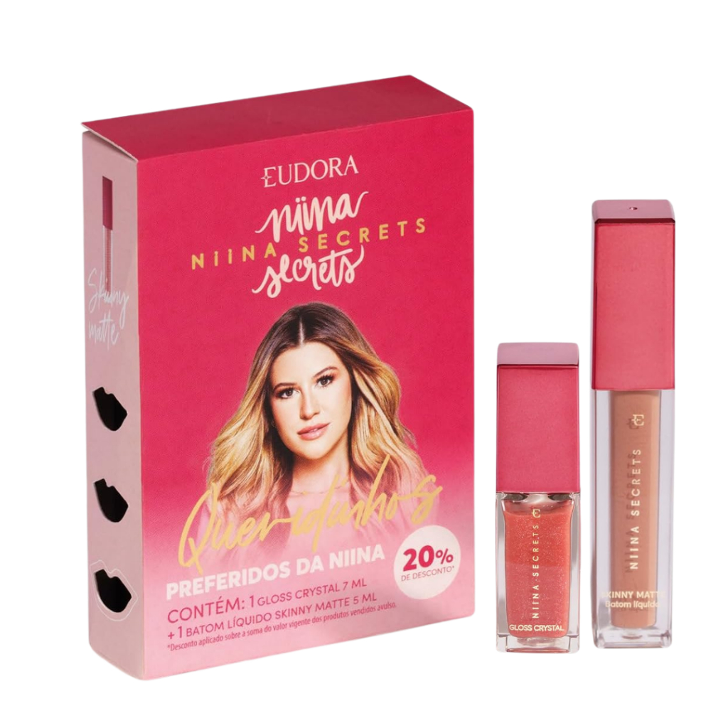 Queridinhos da Niina Secrets: Batom Líquido Matte 5ml Rose Gardenia + Gloss Rubi Crystal 7ml