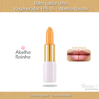 Balm Labial Ultra Regenerador FPS 15 Hidratante Labios Com Ácido Hialurônico - Abelha Rainha em Oferta na Shopee