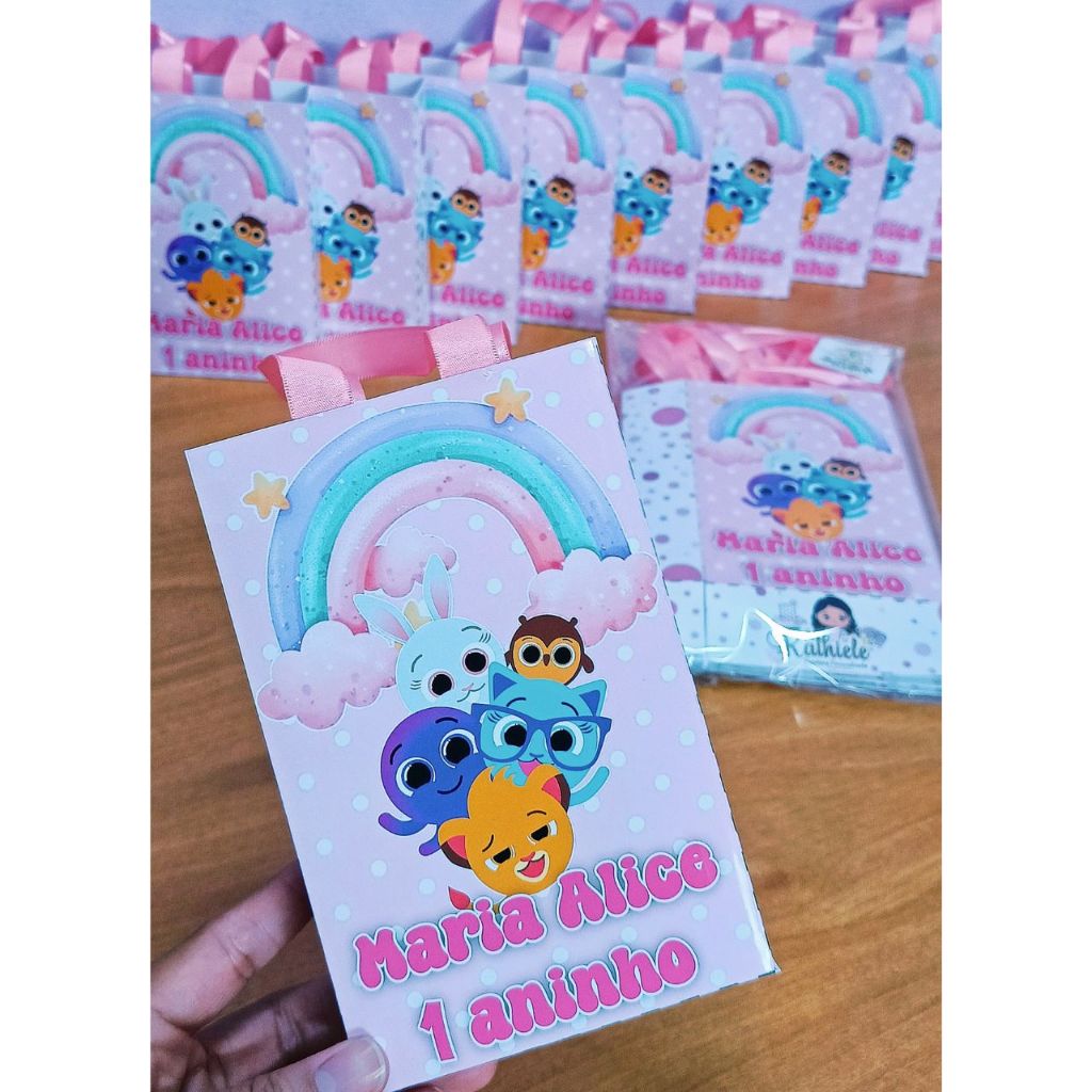 Sacolinha P Personalizada Bolofofos Menina/ Lembrancinhas de Festa e Aniversário