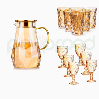 KIT 01 Jarra Diamond 1,8L, 06 Taças Diamond e 06 Copos Diamond 390ML
