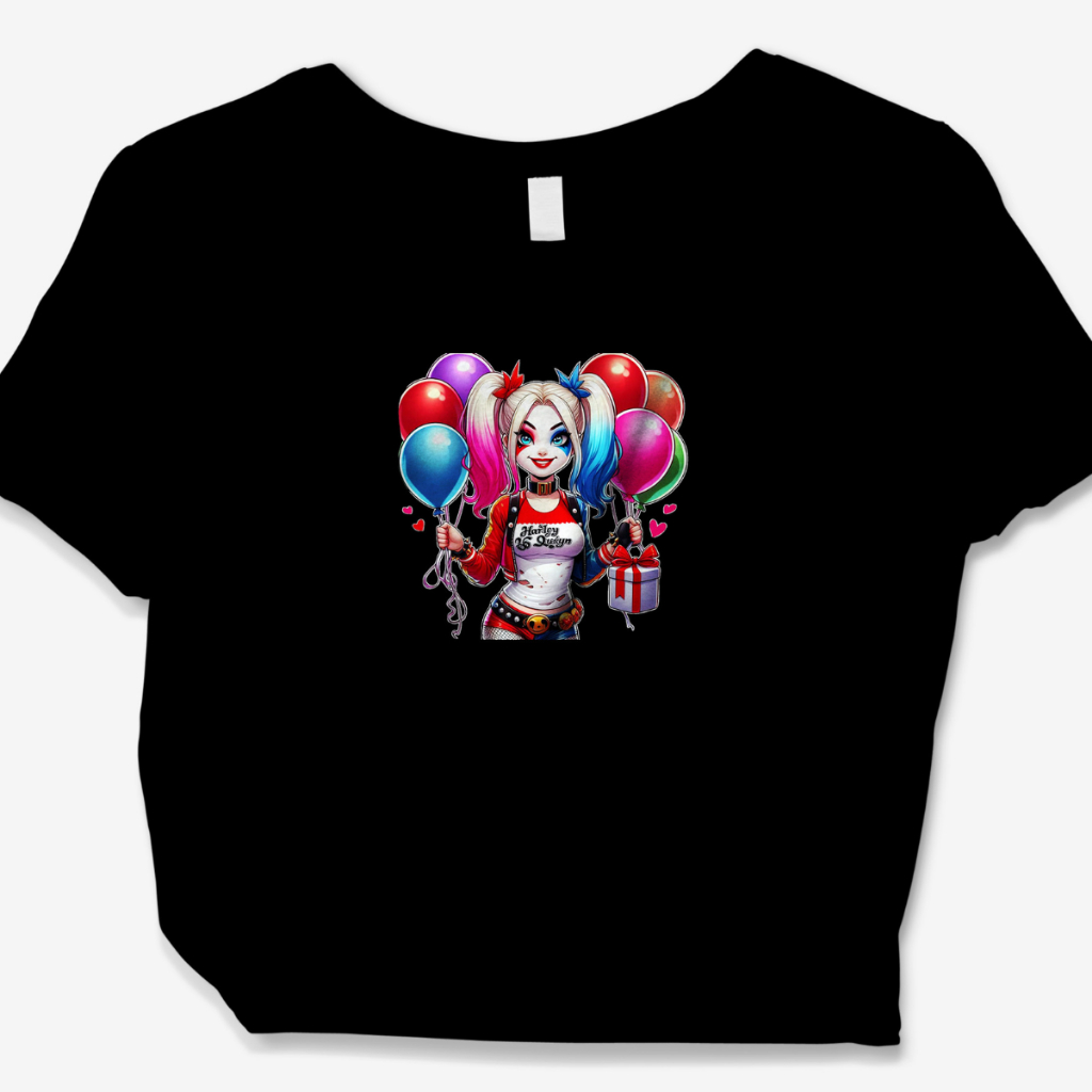 Blusa Cropped Alerquina  Esquadrão Suicida manga curta