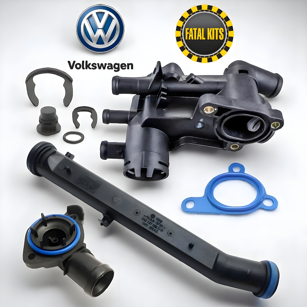 KIT CARCAÇA DA VÁLVULA TERMOSTÁTICA VOLKSWAGEN GOL G5 G6 FOX SPACEFOX VOYAGE SAVEIRO POLO GOLF em Oferta na Shopee