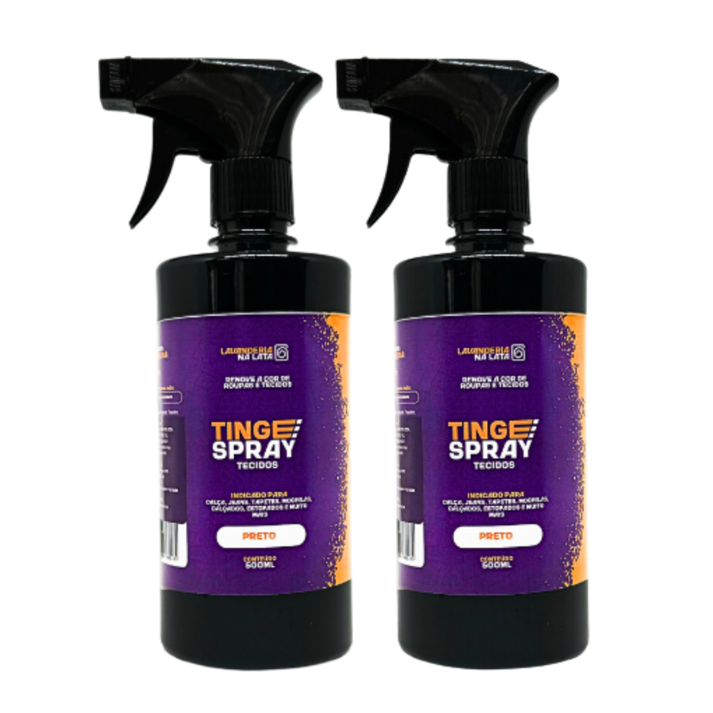 Kit 2 Tinta de Tecidos Roupas e Sofá - Tingespray Borrifador 500ml