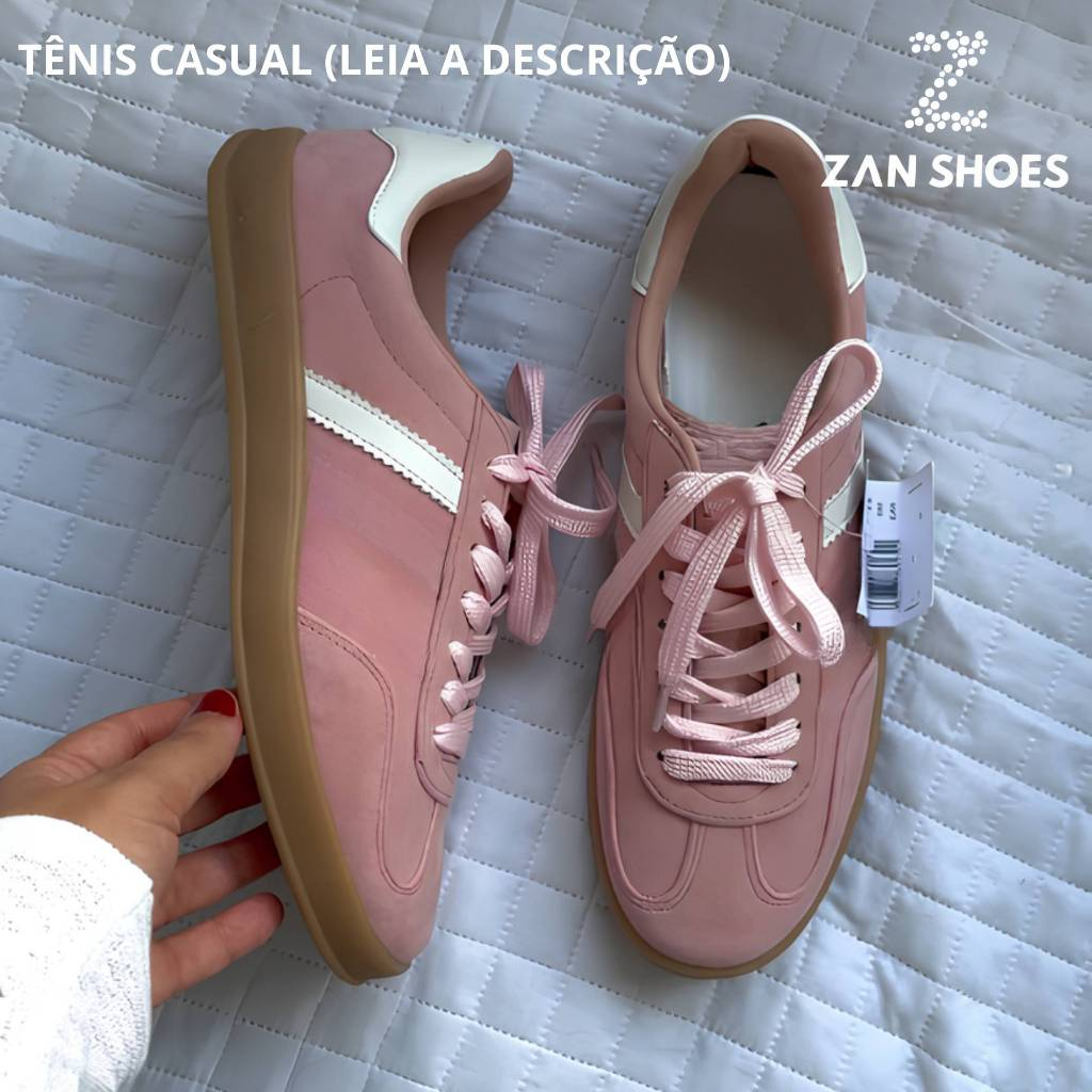 Tênis Feminino Moda Blogueira Sola Translúcida Couro Camurça