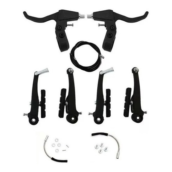 kit Freio V-brake de Alumínio Preto para bicicleta Bike Com Manete E Cabos completo em Oferta na Shopee