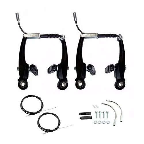 Freio V-brake de Nylon Preto Bike Bicicleta Completo C/ Cabos resistente promoção em Oferta na Shopee