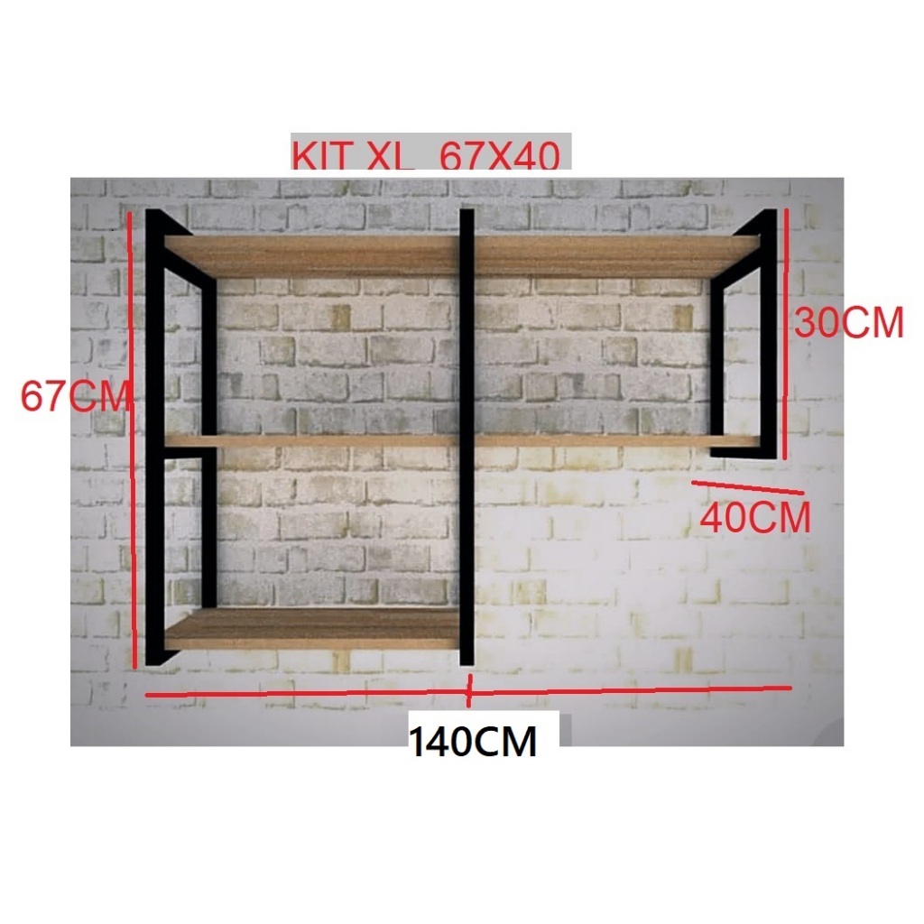 Kit Industrial para COZINHA com 40cm de profundidade em Oferta na Shopee