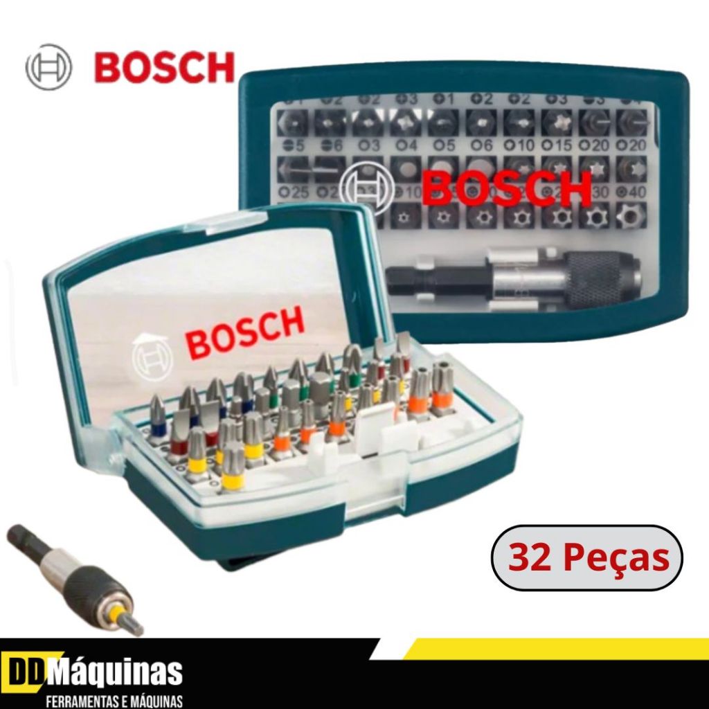 Jogo De Bits de 32 Peças com Adaptador + Estojo - Bosch em Oferta na Shopee