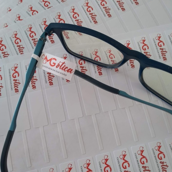 Etiquetas adesivas - TAMANHO 8x1cm -  para Haste de óculos, bijuterias e afins - cartela com 90 unid