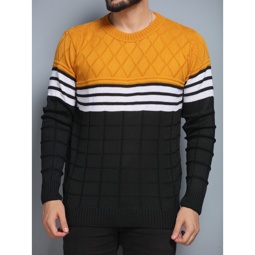 Suéter Masculino// Suéter Listrado//Blusa de Tricô Masculina