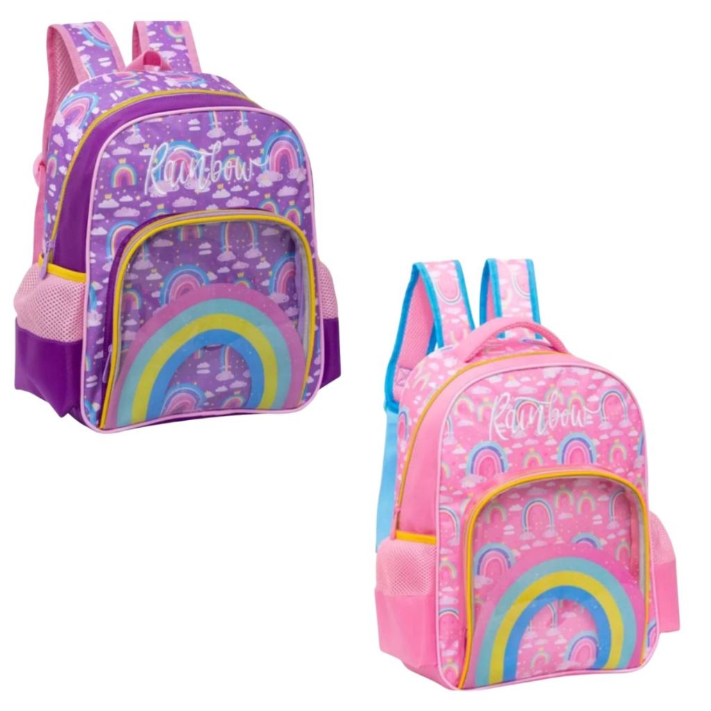 Mochila Costas Pequena Rainbow Arco-Íris Colorido Reforçada Yepp