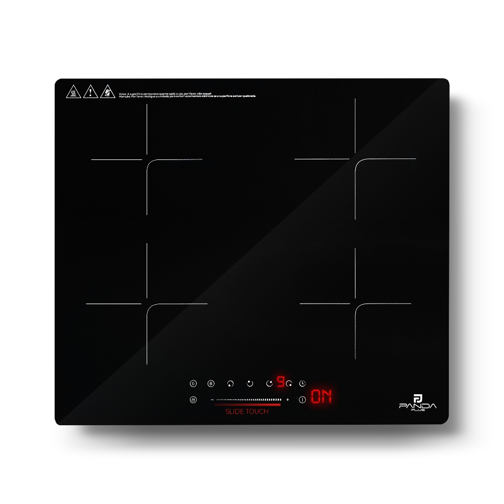 Cooktop Indução 4 Bocas embutir Preto 220V Painel Touch Mesa Vitrocerâmica 7000W Panda Plu...