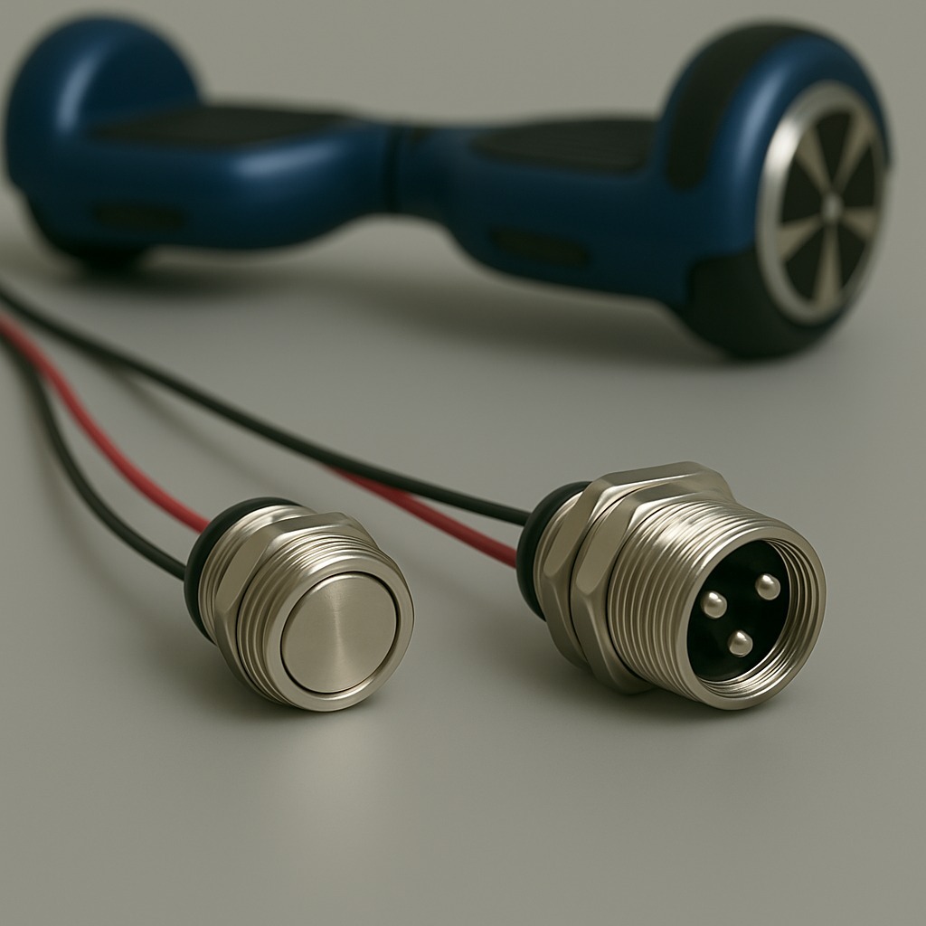 Conector de Carga 3 Pinos para Hoverboard e Patinete Elétrico Reposição Compatível