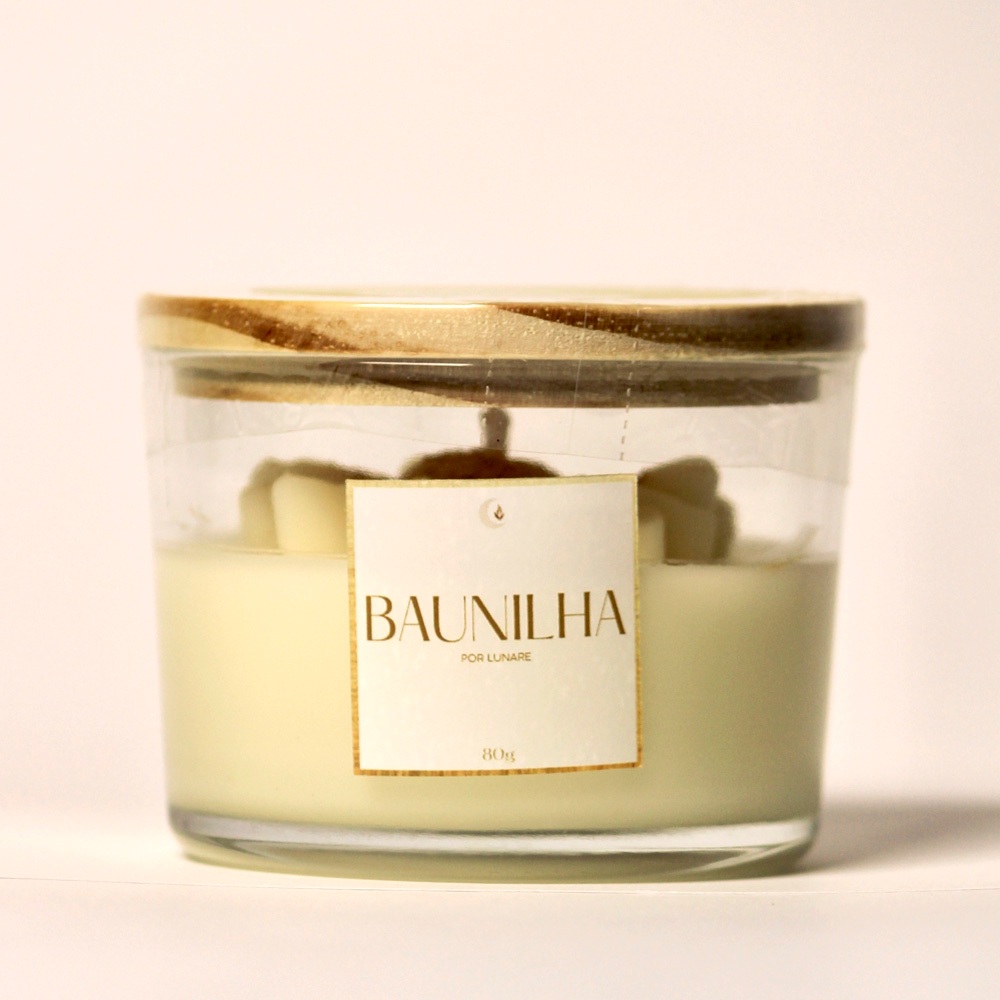 Vela Aromática Lunare Elegância Baunilha 80g