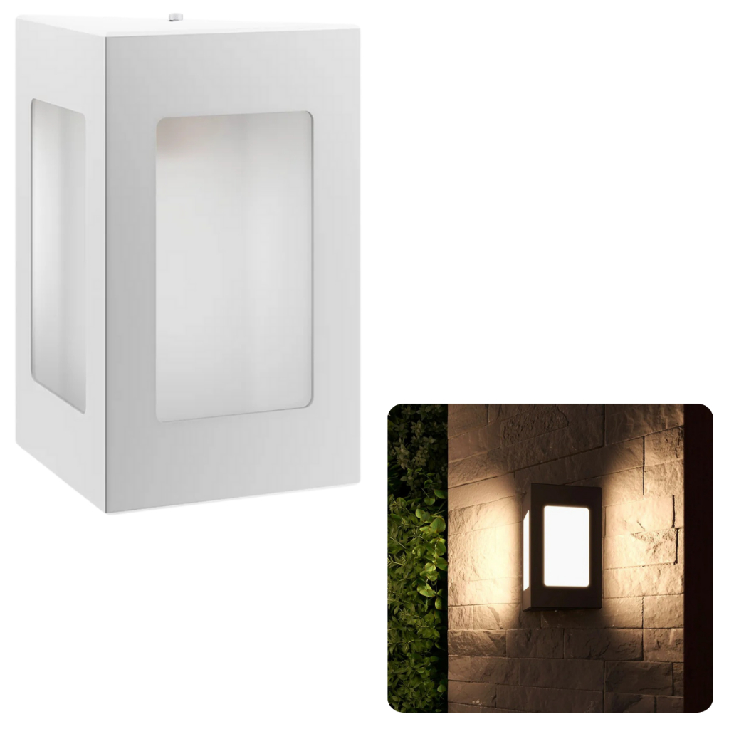 Kit com 3 Arandela Triangular Externa e Internas Alumínio Muro Parede