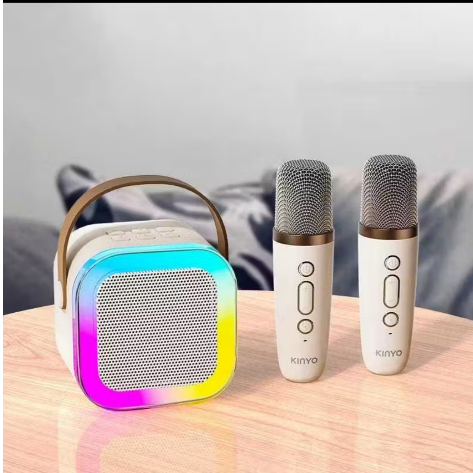 Imagem K12 Caixa de som sem fio com microfone Karaokê, Mini Alto-falante Bluetooth portátil de Karaoke com 1 OU 2 Microfone
