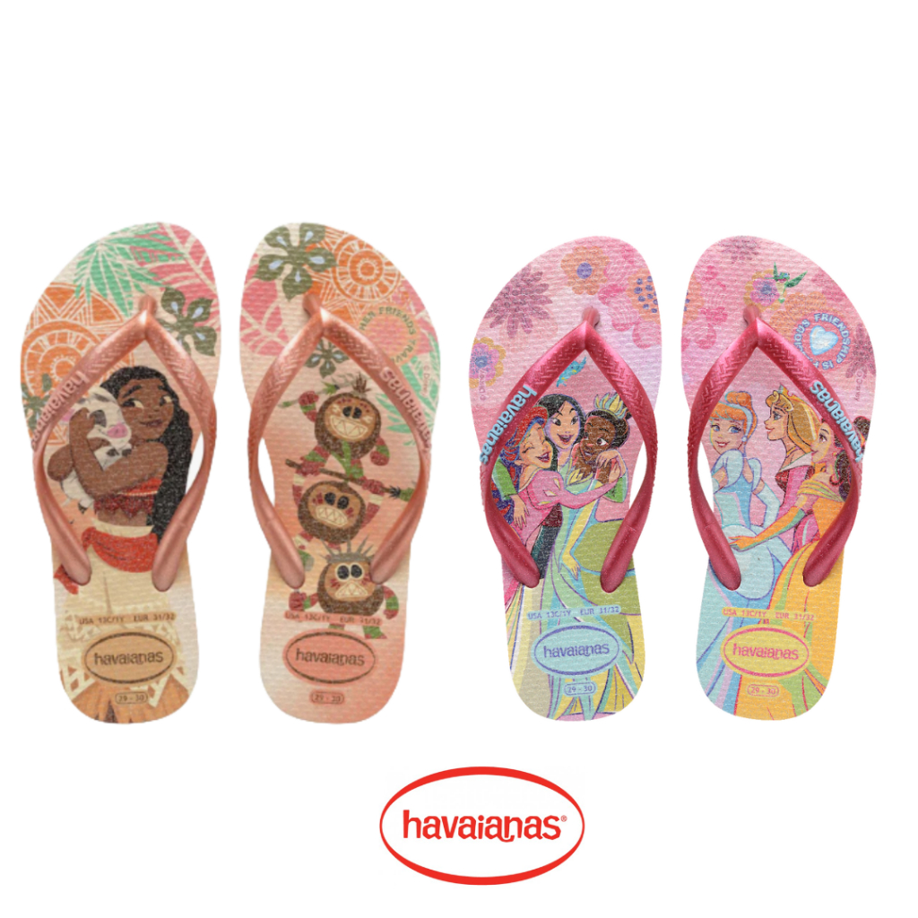 Chinelo Sandália Havaianas Slim Infantil Princesas Moana