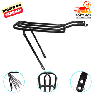 Bagageiro Tubular Traseiro Preto De Bike Aro 26 Aro 26 24