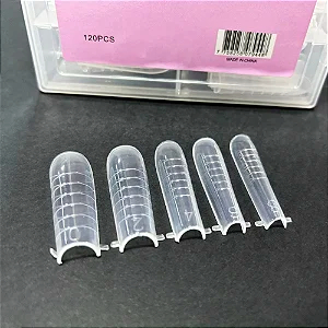 Molde F1 unha acrygel Zem nail forms Quadrado com Curvatura C - Poly gel - Poli gel