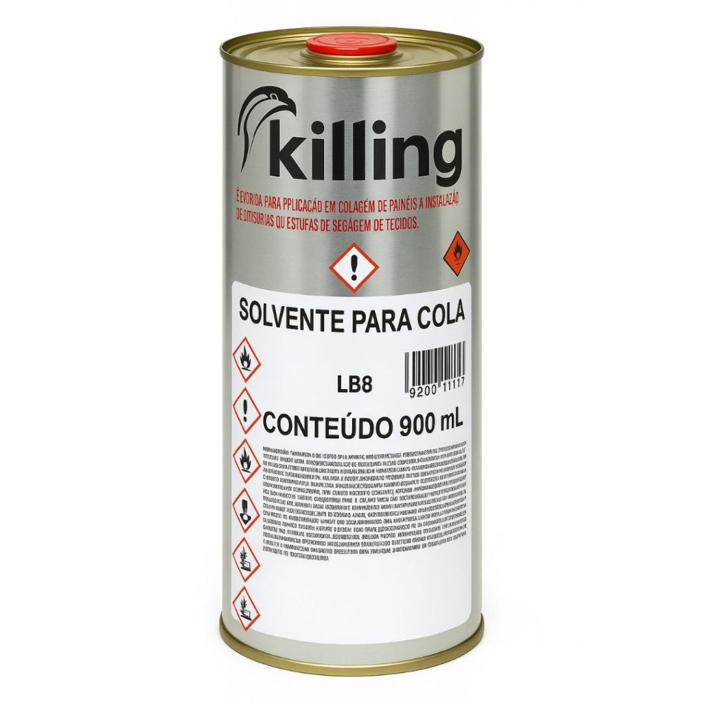 Solvente Killing para Cola 900ml – Poderoso Removedor e Diluente Profissional!